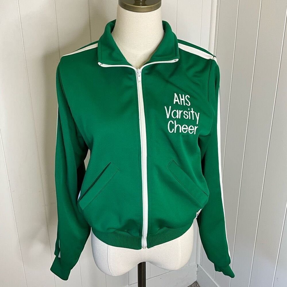 Varsity Spirit Fashions Womens Medium Zip Front Jacket Green AHS Varsity Cheer